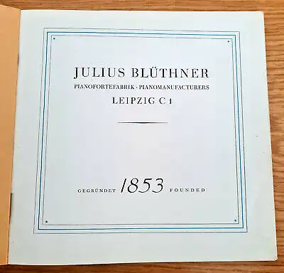 Blüthner Katalog der Julius Blüthner Pianofortefabrik 1943 Leipzig Klavierbau sf