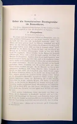 Zur französischen Pferdezucht Bericht Studium der Pferdezucht 1903  js