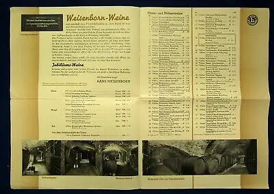 Weinkatalog Preisliste Hans Weisenborn Weingrosshandlung Dresden 1936 js