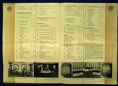 Weinkatalog Preisliste Hans Weisenborn Weingrosshandlung Dresden 1936 js