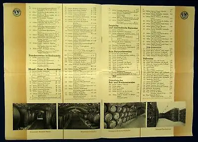 Weinkatalog Preisliste Hans Weisenborn Weingrosshandlung Dresden 1936 js