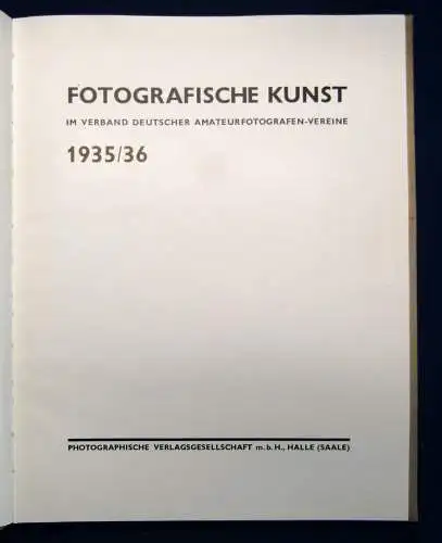 Fotografische Kunst im Verband Deutscher Amateurfotografen - Vereine 1935/36 sf