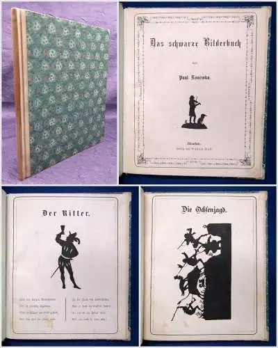 Konewka Das schwarze Bilderbuch 1874 mit 13 Textholzschnitten nach Silhouette sf