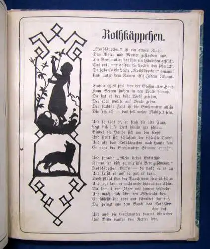 Konewka Das schwarze Bilderbuch 1874 mit 13 Textholzschnitten nach Silhouette sf