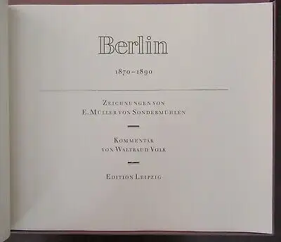 Volk Berlin 1870- 1890 Or. Kassette Kommentarbuch Zeichnungen 1986 Faksimile js