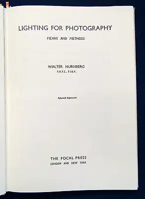 Nurnberg Lighting for Photography (Means and Methods) 1965 Kunst Technik sf