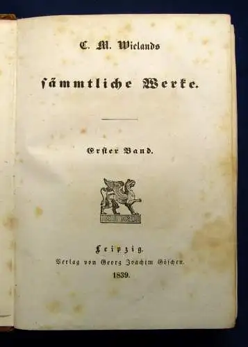 Wieland Die Abenteuer d. Don Sylvio von Rosalva 1-24(v.36) in 12 1839  js