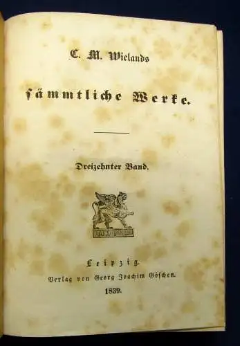 Wieland Die Abenteuer d. Don Sylvio von Rosalva 1-24(v.36) in 12 1839  js
