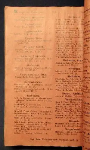 Rotes Mess- Adressbuch Leipzig 1913 Illustrierter Leipziger Messführer js