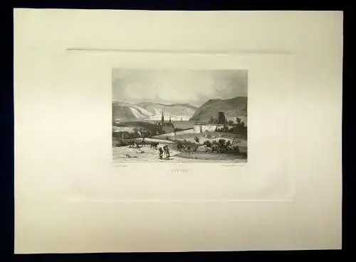 Der malerische und romantische Rhein Mappe um 1930 12 Stahlstiche Ortskunde js