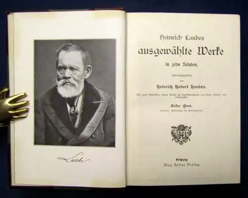 Houben Heinrich Laubes ausgewählte Werke 10 Bde. in 5 um 1900 js