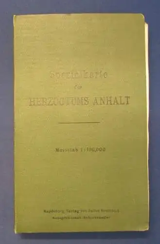 Spezialkarte des Herzogtums Anhalt Maßstab 1:100,000 82x117 cm Julius Neumann js