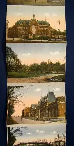 Souvenir de Chaleroi 12 Cartes Vues Detachables um 1920 koloriert Georgraphie js