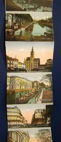 Souvenir de Chaleroi 12 Cartes Vues Detachables um 1920 koloriert Georgraphie js