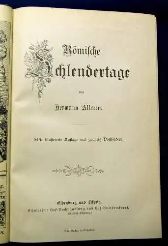 Allmers Römische Schlendertage um 1890 mit 20 Vollbildern Belletristik mb