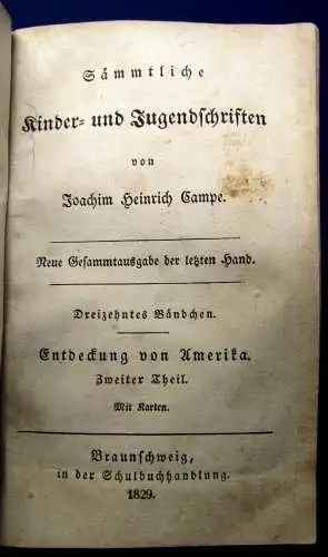 Campe Heinrich,Joachim Sämmtl. kinder-u. Jugendschriften 12.-14.Bd. 1829 js
