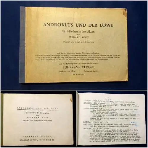 Shaw Androklus und der Löwe Ein Märchen in 3 Akten um 1960 Belletristik Lyrik mb