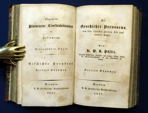 Pölitz Allgemeine historische Taschenbibliothek 4 Teile in 1  1827 Geschichte mb