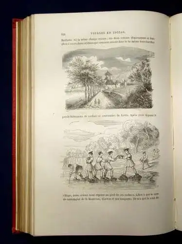 Töpfer Premiers Voyages en Zigzag 1868 dekorativ Belletristik Goldschnitt js
