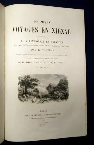 Töpfer Premiers Voyages en Zigzag 1868 dekorativ Belletristik Goldschnitt js