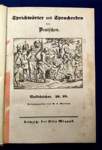 Marbach Volksbücher 1-53 in 7 Bde. 1838 7-9 und 10-12 fehlt Klassiker Literatur