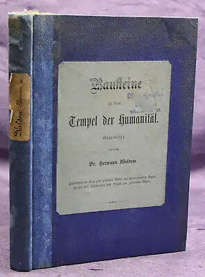 Waldow Bausteine zu dem Tempel der Humanität 1874 Naturwissenschaft Menschen sf