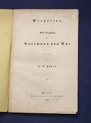 Hartmann von Aue Gregorius 1851 Saga Sagen Familie Geschichte Christentum js