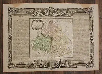 Orig. kol. Kupferstichkarte "Le Cercles de Baviere, de Franconie" 1766 Europa sf