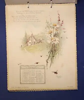 Goethe Kalender für 1893 Chromolithographie Jahrweiser Kalendarium js
