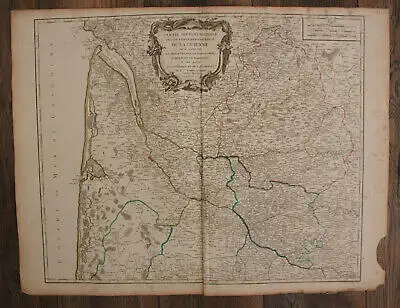 Orig. grenzkol. Kupferstichkarte "Partie septentrionale du Gouvernement" 1752 sf