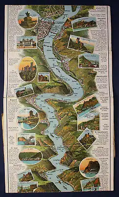 Original Führer - Panormama von Mainz bis Köln "Der Rhein" um 1910 Geografie sf