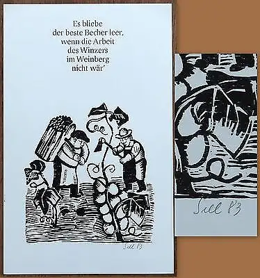 Lothar Sell - Original-Holzschnitt - Es bliebe der beste - 1983 35 x 22cm - 004