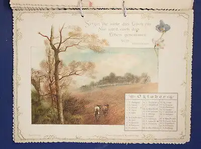 Schiller Kalender für 1895 Chromolithographie Farblitghographie Kunst js