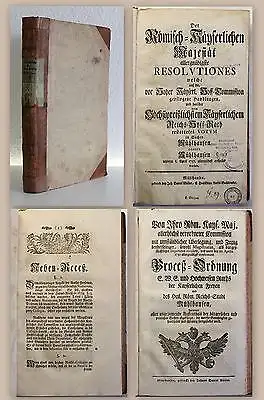 Römisch-Kaiserliche Resolution Mühlhausen 1757 & Prozeß-Ordnung Mühlhausen 1730
