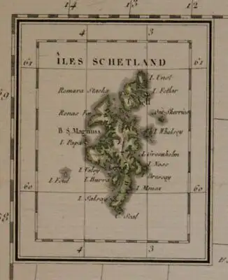 Original kolorierte Stahlstichkarte "Iles Britanniques" um 1850 England Kunst sf