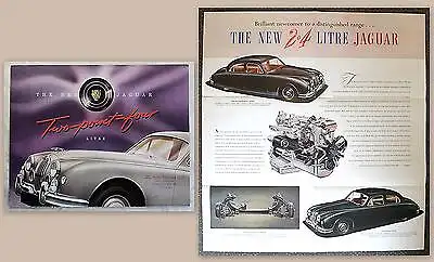 Werbeprospekt Plakat Jaguar 2.4 Litre Saloon Automobil Sportwagen 1955 xz