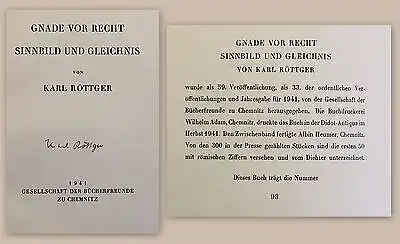 Röttger Gnade vor Recht Sinnbild und Gleichnis 1941 signiert Ex.Nr. 93 xz