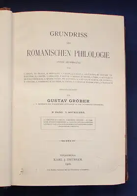 Gröber Grundriss der Romanischen Philologie 1902 2. Band 1. Abteilung js
