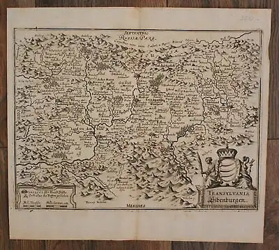 Original Kupferstichkarte "Transylvania Sibenburgen" o.J. Euopa Geografie sf