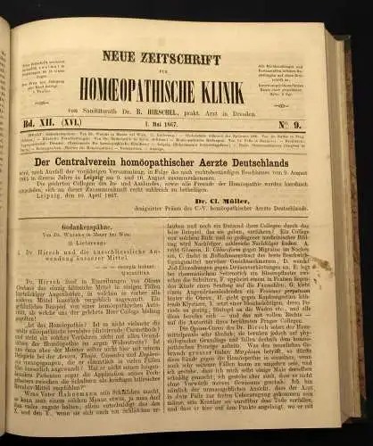 Hirschel Neue Zeitschrift für Homöopatische Klinik 13.Bd. 1867-69 Heilungen js
