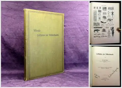 Weule Leitfaden der Völkerkunde 1912 Bilderatlas mit 120 Tafeln Geschichte mb