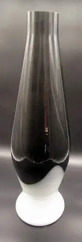 DDR Vinatge Bodenvase / Studiovase, Glas, schwarz/weiß