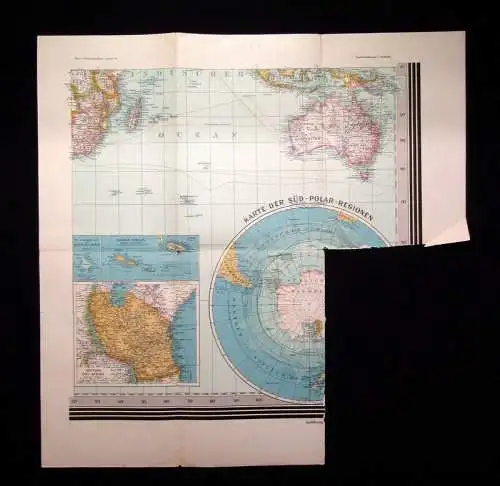 Karte Indischer Ocean 1:35 000 000  um 1900 59 x 59cm Section 4 Henze Verlag js