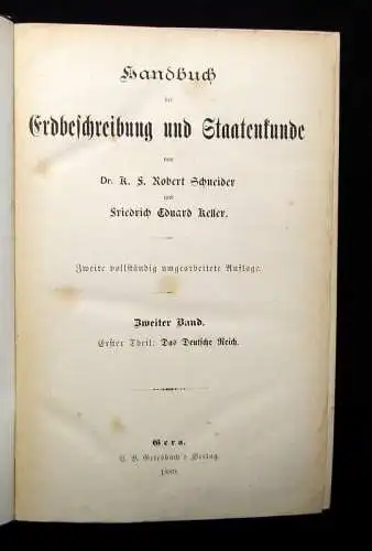 Keller, Schneider Handbuch der Erdbeschreibung und Staatenkunde 4 Bde. 1889 js
