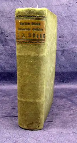 Blums, J.C. 1781 Sämmtliche Gedichte + Spaziergänge - 2 Werke in 1 Bd. am