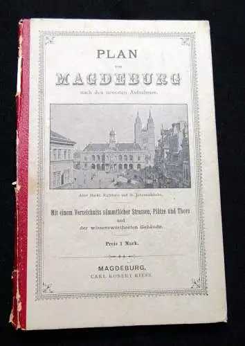 Plan von Magdeburg nach den neuesten Aufnahmen um 1890 Orts-/Landeskunde am