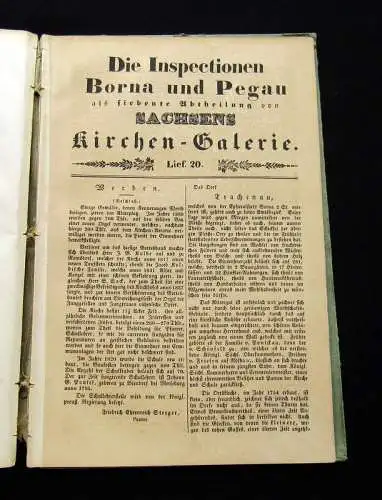 1841 Sachsens Kirchengalerie. Die Inspectionen: Borna u. Pegau. am