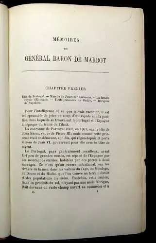 Memoires Du General Bon De Marbot 3 Bde. um 1890 Kopfgoldschnitt dekorativ js