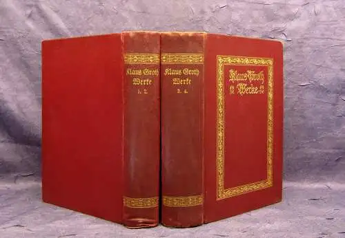 Groth Gesammelte Werke 4 Bände in 2 Büchern 1913 Belletristik Literatur mb