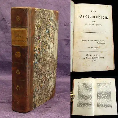 Franke, H.G.B. 1789 Ueber Declamation 2 in 1 Bd. ... am